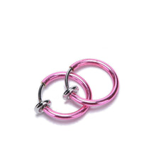 2Pcs Tongue Ring Goth Punk Clip On Fake Piercing Body Nose Lip Rings Hoop Ear Tongue Ring SM6