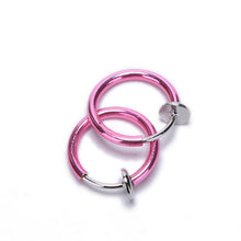 2Pcs Tongue Ring Goth Punk Clip On Fake Piercing Body Nose Lip Rings Hoop Ear Tongue Ring SM6