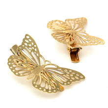 2Pcs gold hollow out bow butterfly barrette hair pins hair clip accessories daughter gift girls headpiece SM6