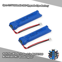 2pcs 37V 200mAh 30C Upgrade Lipo Battery for Blade Inductrix Tiny Whoop BLH8700 BLH8580 RC Drone Quadcopter SM6