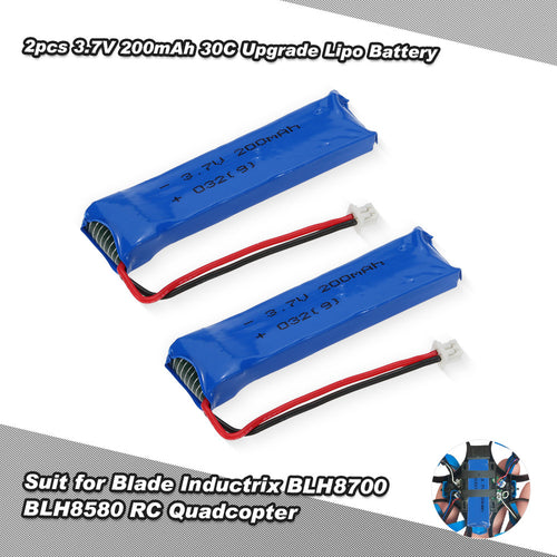 2pcs 37V 200mAh 30C Upgrade Lipo Battery for Blade Inductrix Tiny Whoop BLH8700 BLH8580 RC Drone Quadcopter SM6