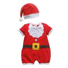 2pcss Baby Boys Girls Xmas Santa Claus Clothing Set Short Sleeve Romper Jumpsuit  Hat Outfit Clothes Sets Christmas Gifts SM6