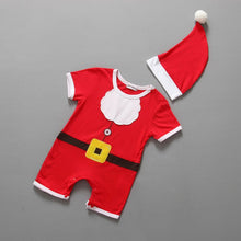 2pcss Baby Boys Girls Xmas Santa Claus Clothing Set Short Sleeve Romper Jumpsuit  Hat Outfit Clothes Sets Christmas Gifts SM6
