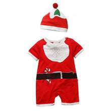 2pcss Baby Boys Girls Xmas Santa Claus Clothing Set Short Sleeve Romper Jumpsuit  Hat Outfit Clothes Sets Christmas Gifts SM6