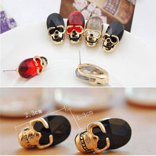 3 Colors Creative Punk Rhinestone Crystal Women Femal Skull Earrings Pierced Stud Earrings Girls Gifts Jewelry SM6