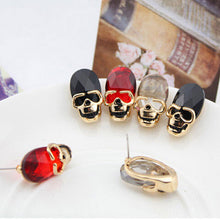 3 Colors Creative Punk Rhinestone Crystal Women Femal Skull Earrings Pierced Stud Earrings Girls Gifts Jewelry SM6