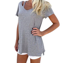 3 Colors New Fashion Women  V-Neck Short Sleeve T-Shirt Casual Tee Tops Female Camisetas Mujer Verano  #23 SM6