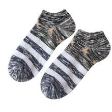3 Colors Striped Cotton Blend Men Socks Invisible Men's Low Cut Ankle Socks   Breathable Socks Thin Short Sock #1128 SM6