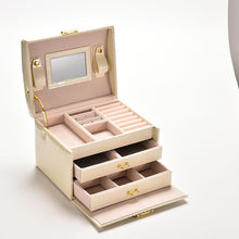 3 Colors Three Layers Jewelry Boxes Makeup Case Jewelry Organizer Carrying Cases with mirror Gifts for Women Girl SM6