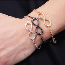 3 Colour  Popular Gold Silver  Black Cross Infinity Chain Bracelets Bangles Jewelry For Women SM6