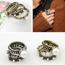 3 pc Bague anillos Mujer Jewelry Pearl Flower Mid Nail Knuckle Finger Rings for Women Aneis Femininos SM6