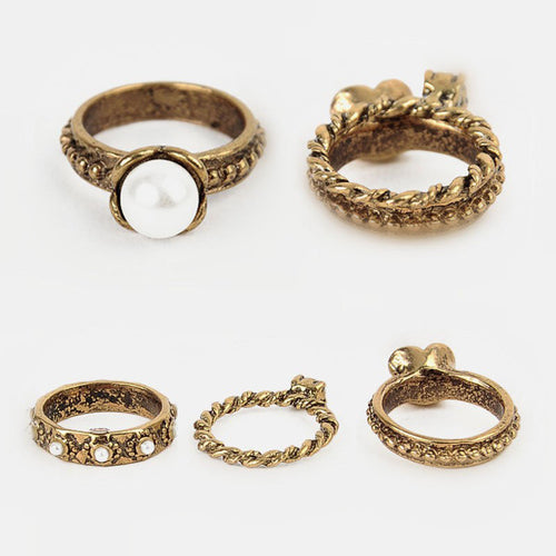 3 pc Bague anillos Mujer Jewelry Pearl Flower Mid Nail Knuckle Finger Rings for Women Aneis Femininos SM6