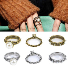 3 pc Bague anillos Mujer Jewelry Pearl Flower Mid Nail Knuckle Finger Rings for Women Aneis Femininos SM6