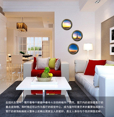 3 d PVC interior decorative wall stickers Z - 1-005 - the Eiffel Tower sunset a set of three SM6