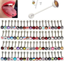 30Pcs Tongue Ring Tongue Bar Stainless Steel Body Piercing Punk Style Jewelry  SM6