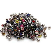 30Pcs Tongue Ring Tongue Bar Stainless Steel Body Piercing Punk Style Jewelry  SM6