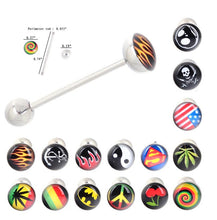 30Pcs Tongue Ring Tongue Bar Stainless Steel Body Piercing Punk Style Jewelry  SM6