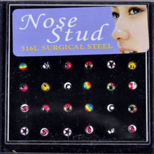 316L Stainless Surgical Steel Nose Piercing Rhinestone Stud MultiStyle Nose Ring Nose Stud Body Jewelry 24pcs or 40pcs SM6