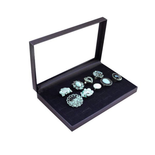 36 Slots Black Velvet Rings Jewelry Showcase Display Case Storage Box Holder Organizer P1 SM6