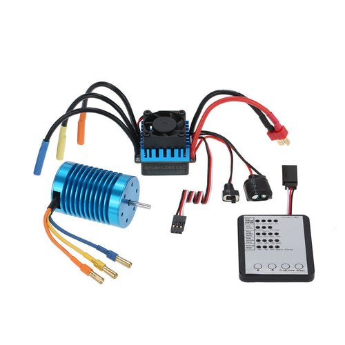 3650 3300KV4P Brushless Motor and 45A Brushless ESC LED Programming Card Combo Set for 110 Scale RC Car Spare Parts SM6