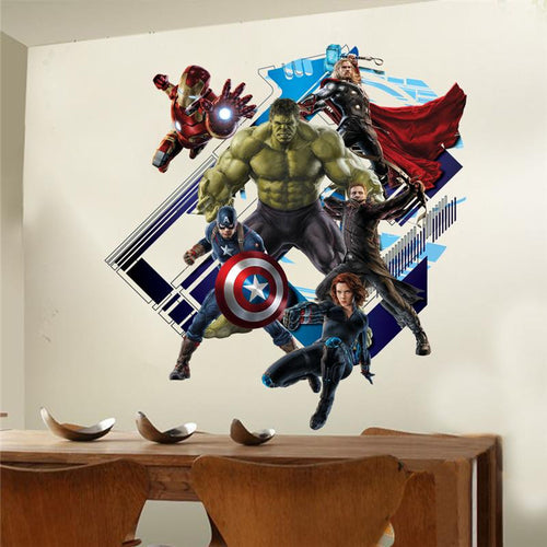 3D Avenger Wall Sticker Baby Kids Room vinyl Stickers Cartoon Home Decor Wallpaper Poster Y007 boy's room decals Nursery Art pvc SM6