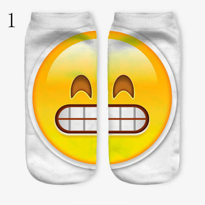 3D Emoji Printing Expression Socks Women Men Socks Funny Low Ankle Short Socks SM6