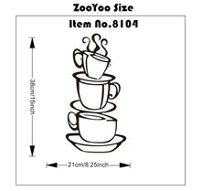 3D koffie cups creative muurtattoo verwijderbare vinyl muursticker diy home decor art keuken behang SM6