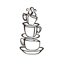 3D koffie cups creative muurtattoo verwijderbare vinyl muursticker diy home decor art keuken behang SM6