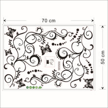 3D lowest price calssic black butterfly flower Wall sticker home decor poster flora butterflies TV wall beautiful decoration SM6