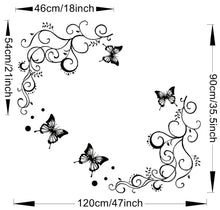 3D lowest price calssic black butterfly flower Wall sticker home decor poster flora butterflies TV wall beautiful decoration SM6