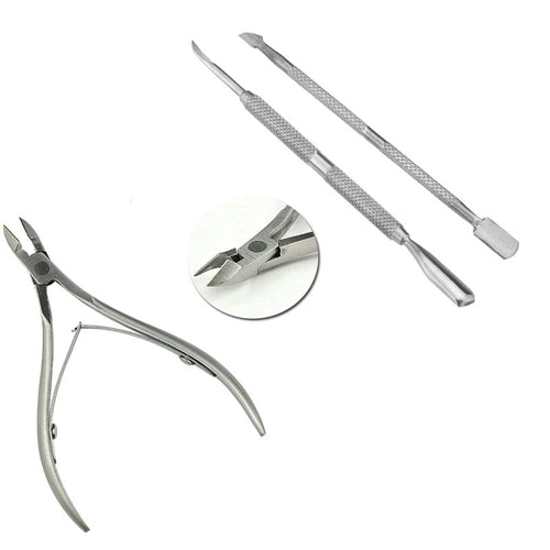 3Pcs Cuticle Manicure Scissor Stainless Steel Nipper Cutter Nail Art Clipper Tool for Trim Dead Skin and Hangnail SM6