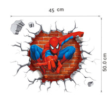 3d Cartoon Spiderman wall stickers for kids rooms home decor Kids Nursery Wall Decals Home decoration Boy room gift Wallpaper SM6