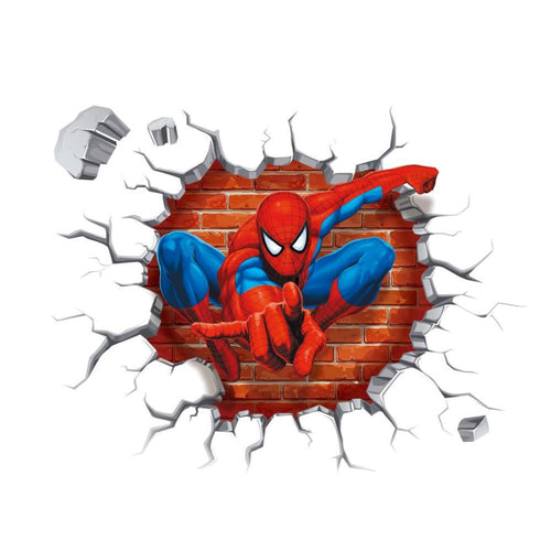 3d Cartoon Spiderman wall stickers for kids rooms home decor Kids Nursery Wall Decals Home decoration Boy room gift Wallpaper SM6