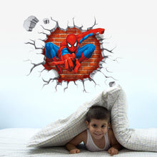 3d Cartoon Spiderman wall stickers for kids rooms home decor Kids Nursery Wall Decals Home decoration Boy room gift Wallpaper SM6