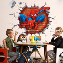 3d Cartoon Spiderman wall stickers for kids rooms home decor Kids Nursery Wall Decals Home decoration Boy room gift Wallpaper SM6