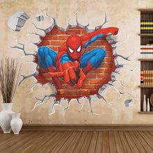 3d Cartoon Spiderman wall stickers for kids rooms home decor Kids Nursery Wall Decals Home decoration Boy room gift Wallpaper SM6