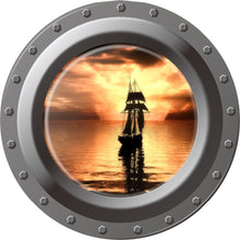 3d Ocean View window Submarine Wall Sticker Decals Porthole Graphics Sea Portal Peel stick Sea Cruise Wall Art kids Room Decor SM6