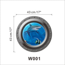 3d Ocean View window Submarine Wall Sticker Decals Porthole Graphics Sea Portal Peel stick Sea Cruise Wall Art kids Room Decor SM6