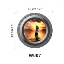 3d Ocean View window Submarine Wall Sticker Decals Porthole Graphics Sea Portal Peel stick Sea Cruise Wall Art kids Room Decor SM6