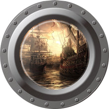 3d Ocean View window Submarine Wall Sticker Decals Porthole Graphics Sea Portal Peel stick Sea Cruise Wall Art kids Room Decor SM6