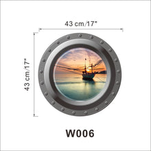 3d Ocean View window Submarine Wall Sticker Decals Porthole Graphics Sea Portal Peel stick Sea Cruise Wall Art kids Room Decor SM6