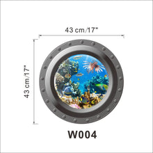 3d Ocean View window Submarine Wall Sticker Decals Porthole Graphics Sea Portal Peel stick Sea Cruise Wall Art kids Room Decor SM6