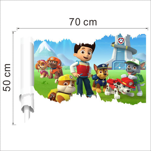 3d Ryder Marshall Rubble Cute Cartoon Wall Sticker decals children Vinyl Art Decals Kids Room Decor SM6