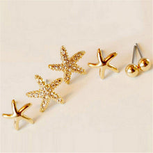 3pairs bag Starfish Shaped Earrings For Women Stud Earring Brincos Earing Earings Jewelry  SM6