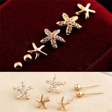 3pairs bag Starfish Shaped Earrings For Women Stud Earring Brincos Earing Earings Jewelry  SM6