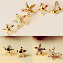 3pairs bag Starfish Shaped Earrings For Women Stud Earring Brincos Earing Earings Jewelry  SM6