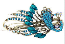 4 7x2 3 inch Lovely Peacock Hair Clip Women Hair Clips Blue Hairpin Vintage Rhinestone Jewelry SM6