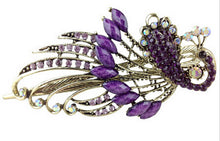 4 7x2 3 inch Lovely Peacock Hair Clip Women Hair Clips Blue Hairpin Vintage Rhinestone Jewelry SM6