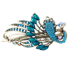 4 7x2 3 inch Lovely Peacock Hair Clip Women Hair Clips Blue Hairpin Vintage Rhinestone Jewelry SM6