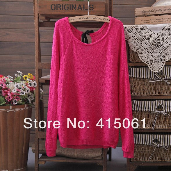 4 Colors COTTON LONG SLEEVE Sweater Slim ladies WOMEN SWEATER F21 O NECK LADY PULLOVER SM6